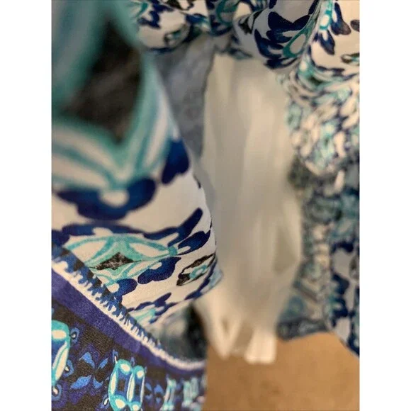 Lucky Brand Maxi Dress XL Cotton Ruffle Resort Summer 100% Cotton Boho Beach - Picture 13 of 16